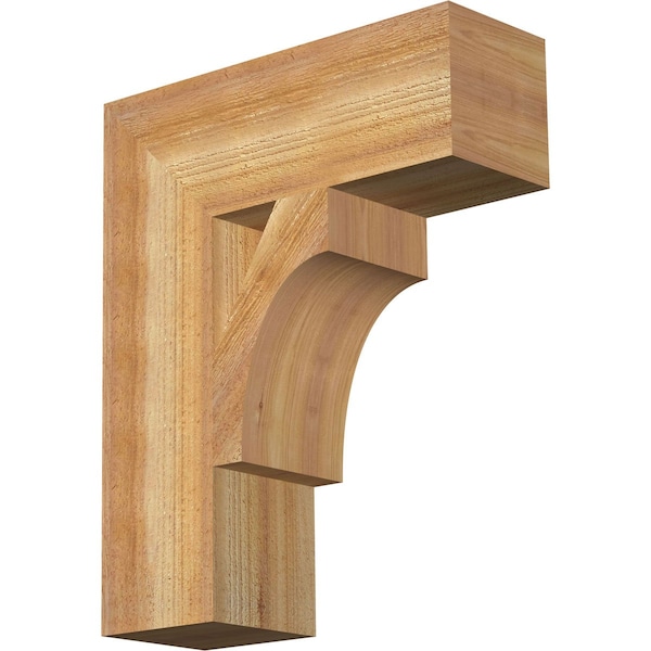 Ekena Millwork Westlake Block Rough Sawn Bracket, Western Red Cedar, 6"W x 18"D x 22"H BKT06X18X22WTL05RWR - main
